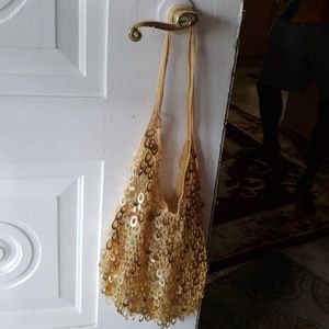 Gold shoulder bag